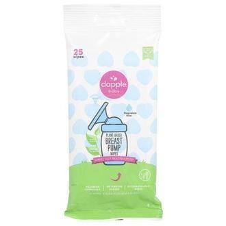 Dapple Baby Plant-Based Breast Pump Wipes, Fragrance Free, 25 Wipes