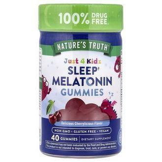 Nature's Truth Just 4 Kidz, Sleep Melatonin Gummies, Delicious Cherrylicious, 40 Gummies (1 g per Gummy)