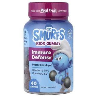 The Smurfs Kids Gummy, Immune Defense, Ages 3+, Smurf Berry, 40 Gummies