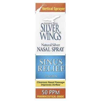 Natural Path Silver Wings Natural Silver Nasal Spray, Sinus Relief, 50 PPM, 1 fl oz (30 ml)