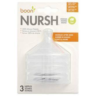 Boon Nursh®, Silicon Nipples, Medium, 3 Months+, 3 Nipples