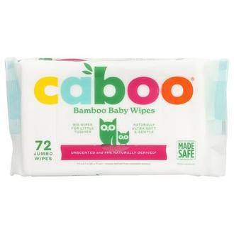Caboo Bamboo Baby Wipes, Unscented , 72 Jumbo Wipes