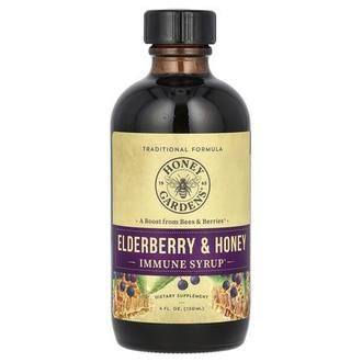 Honey Gardens Immune Syrup, Elderberry & Honey, 4 fl oz (120 ml)