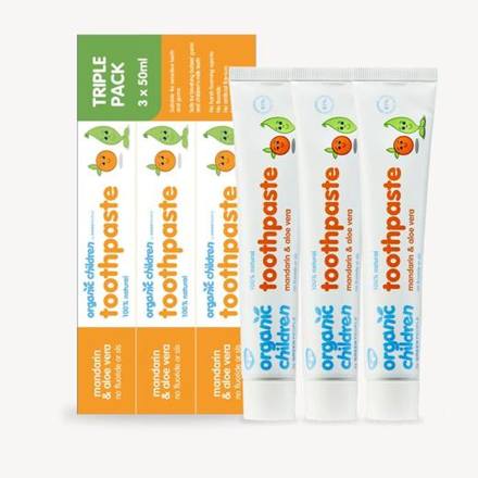 Green People Organic Children Mandarin & Aloe Vera Toothpaste Multipack 3 x 50ml