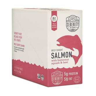 Serenity Kids Wild Caught Salmon with Butternut Squash & Beet, 6+ Months, 6 Pouches, 3.5 oz (99 g) Each