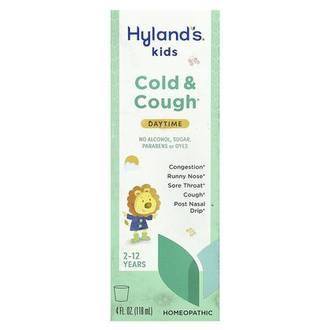 Hyland's Naturals Kids, Cold & Cough, Daytime, Ages 2-12, Unflavored, 4 fl oz (118 ml)