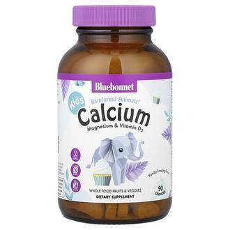 Bluebonnet Nutrition Kids, Rainforest Animalz®, Calcium Magnesium & Vitamin D3, Vanilla Frosting, 90 Chewables