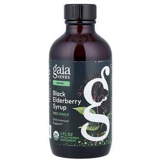 Gaia Herbs Kids, Black Elderberry Syrup, 3 fl oz (89 ml)