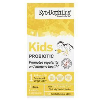 Kyolic Kids Probiotic, Vanilla, 1 Billion CFU, 60 Chewable Tablets