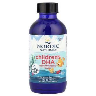 Nordic Naturals Children's DHA™, Ages 1+, Strawberry, 4 fl oz (119 ml)