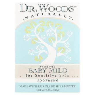Dr. Woods Baby Mild Bar Soap, Sensitive Skin, Unscented, 5.25 oz (149 g)