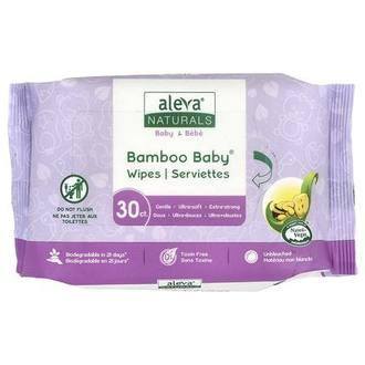Aleva Naturals Bamboo Baby® Wipes, 30 Wipes
