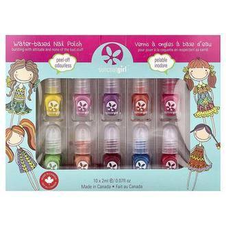 SuncoatGirl Water-Based Nail Polish Kit, Party Palette, 12 Piece Kit