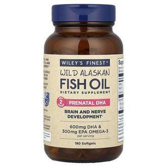 Wiley's Finest Wild Alaskan Fish Oil, Prenatal DHA, 180 Softgels