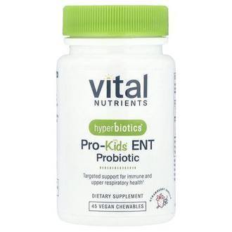 Vital Nutrients Hyperbiotics®, Pro-Kids® ENT Probiotic, Strawberry Vanilla, 45 Vegan Chewable