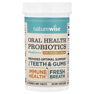 NatureWise Oral Health Probiotics, For Children & Adults, Mint, 60 Chewable Tablets