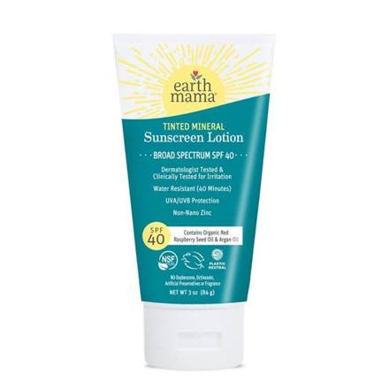 Earth Mama Tinted Mineral Sunscreen Lotion SPF 40