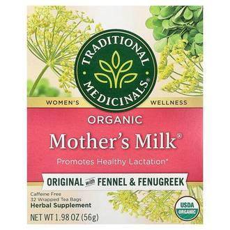 Traditional Medicinals Organic Mother's Milk®, Original with Fennel & Fenugreek, Caffeine Free, 32 Wrapped Tea Bags, 1.98 oz (56 g)
