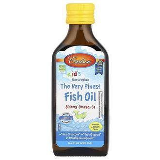 Carlson Kid's, Norwegian, The Very Finest Fish Oil, Natural Lemon, 800 mg, 6.7 fl oz (200 ml)