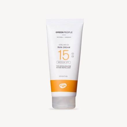 Green People Edelweiss Sun Cream with Tan Accelerator - SPF15 200ml