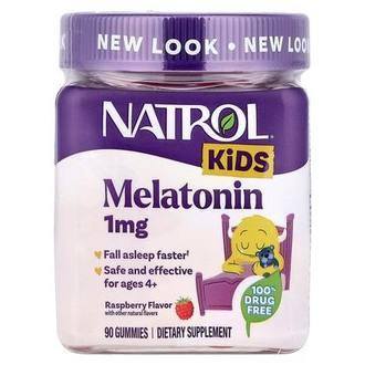 Natrol Kids, Melatonin Gummies, Ages 4+, Raspberry, 1 mg, 90 Gummies