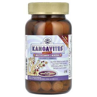 Solgar Kangavites, Complete Multivitamin & Mineral Children's Formula, Bouncin' Berry , 120 Chewable Tablets