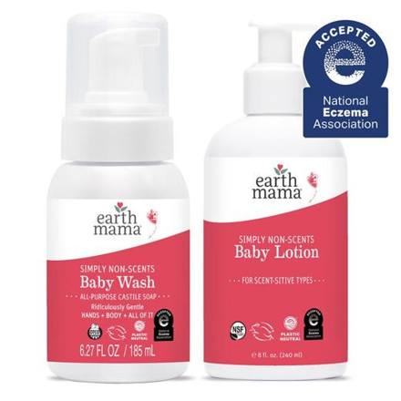 Earth Mama Simply Non-Scents Baby Wash + Lotion Set