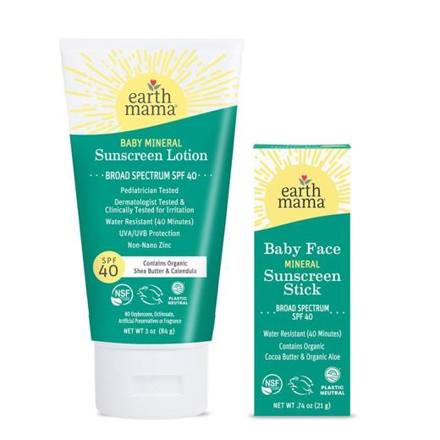 Earth Mama Twice as Nice Baby Mineral Sunscreen Set