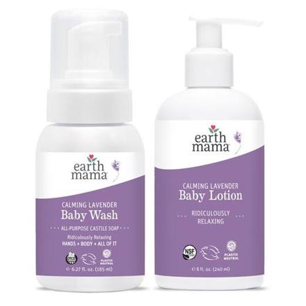 Earth Mama Calming Lavender Baby Wash + Lotion Set