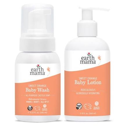 Earth Mama Sweet Orange Baby Wash + Lotion Set