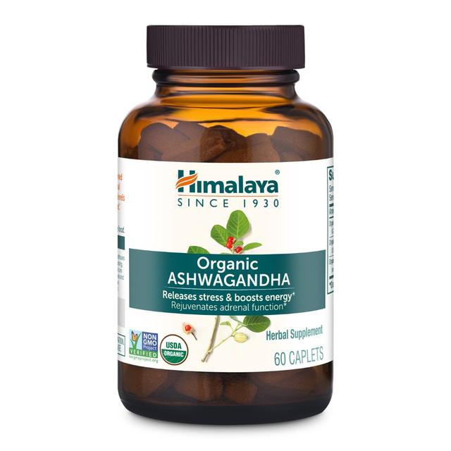 Himalaya Ashwagandha Orgánica, 670 mg, 60 comprimidos (caplets)