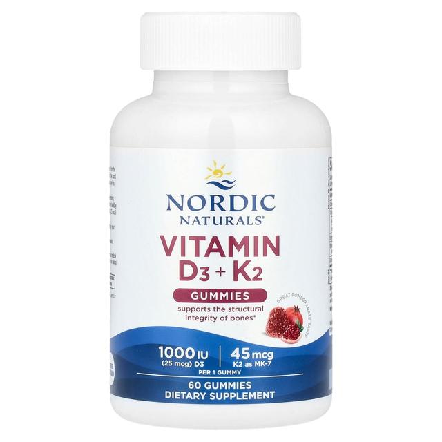Nordic Naturals Gomitas de Vitamina D3 + K2, sabor granada
