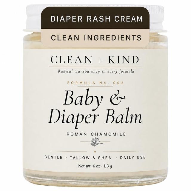 Clean + Kind Crema y bálsamo para bebé y pañal, manzanilla romana